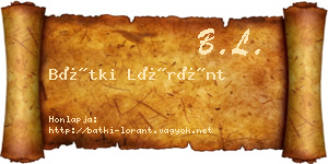 Bátki Lóránt névjegykártya
